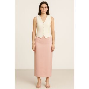 Brooks Brothers Blush Pink 100% Silk Midi Skirt 10